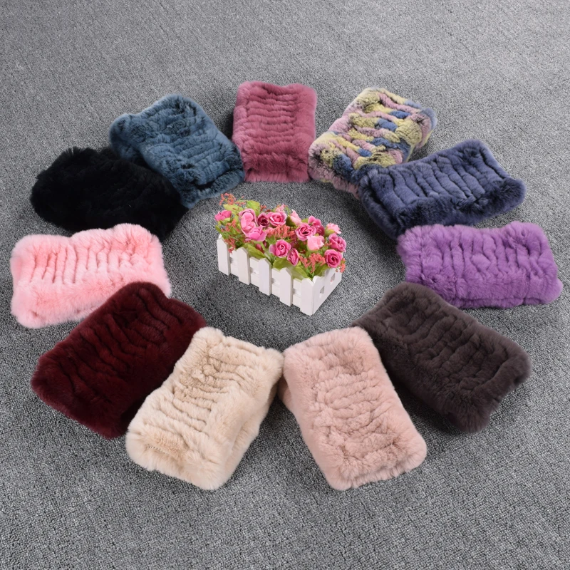 ウサギの毛皮のヘッドバンド,暖かい冬のスカーフ,ストライプ,柔らかく弾力性のある,女性のためのファッショナブルなヘッドバンド