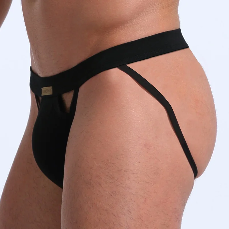 Jockstrap Cotton Gay Men Underwear G-Strings & Thongs Sexy Gay Penis pouch bikini buttocks Hollow thong men underwear