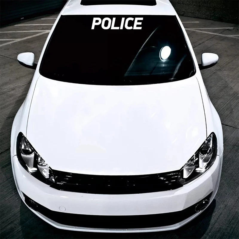Calcomanía de vinilo impermeable para coche, pegatina de policía con inscripción en varios tamaños, decoración de carrocería, ventana trasera, 40517