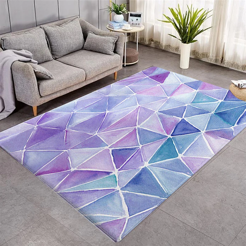 Geometric Patterns Printed Rugs Household Living Room 3D Printing Minimalism Room Decoration 3d Rug Non-slip Washable Small Rug