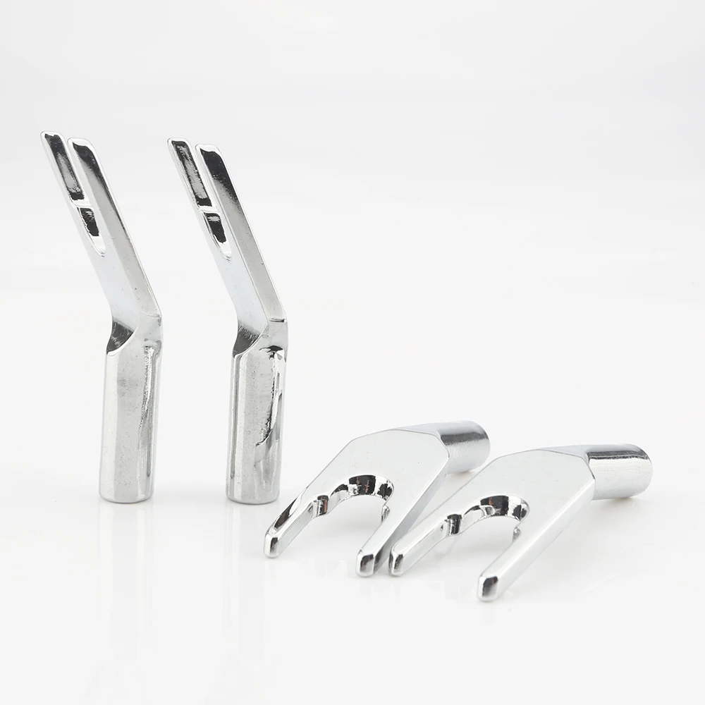 Chất Lượng Cao Audiocrast Mạ Rhodium Spade Adapter Chuối Bộ Chuyển Đổi Để Spade Mạ Rhodium Loa Cáp