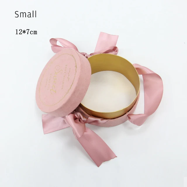 مستديرة المخملية Bowknot هدية صندوق الشريط يده صندوق زهور الزهور الحلوى أكياس التعبئة والتغليف لحفل زفاف عيد ميلاد #6