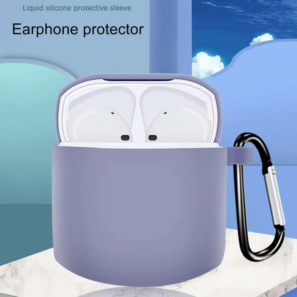 Bluetooth Earphone Silicone Case Protective Cover Storage Shell Protector with Carabiner Lanyard for Edifier LolliPods