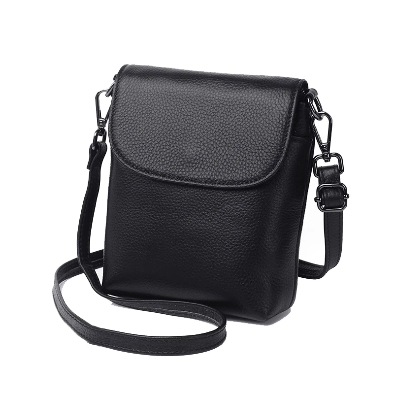 Genuine Leather Flap Small Ladies Crossbody Bags Female Fashion Shoulder Messenger Bags For Women Luxury Handbag Party Purse