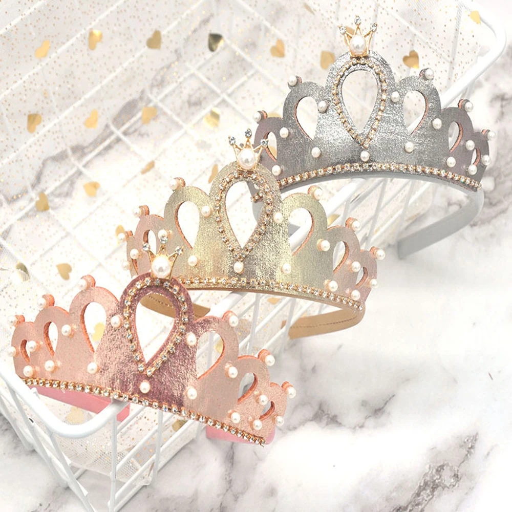 Children\'s Crown Headband Princess Crystal Head Jewelry Kids Rhinestone Hairpin Girls Temperament Headband Hair Jewelry