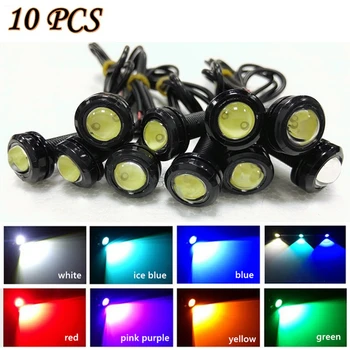 車用デイジーLEDライト,DRLカービッグルアイドラル,10ピース/パック18mm,12V,バックアップバックアップシグナル,カーリバースライト