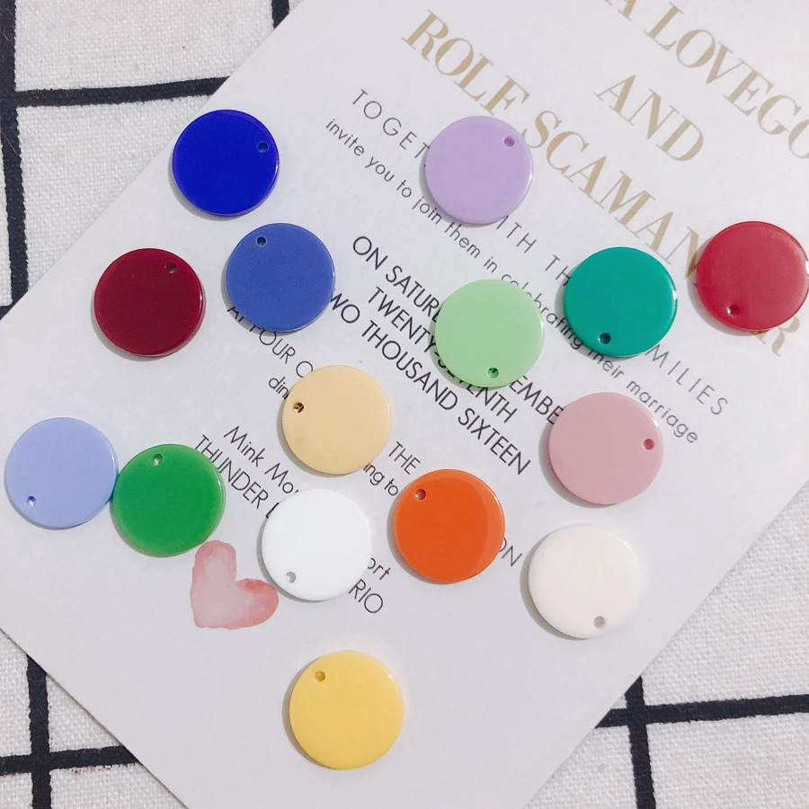 20 pieces / lot Color round acrylic earrings earrings patch accessories materials