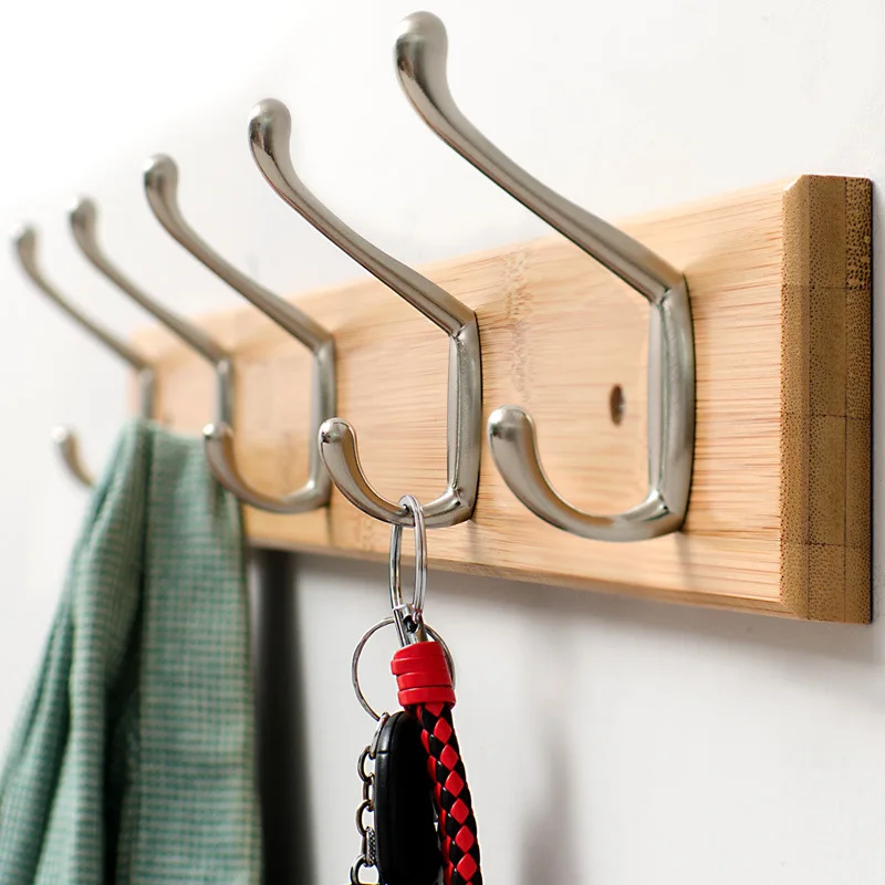 Coat Rack Bamboo Hallway Hat Hook Hanger Bedroom Door Wall-Mounting Hook Corner Room Kitchen Toilet Wall Brack Hook Door Hanger