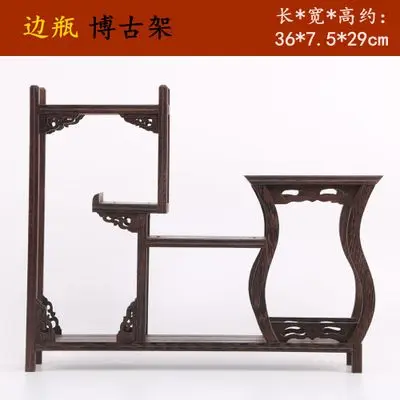 19% Lightweight Chinese Retro Storage Rack Chicken Wing Solid Wood Purple Teapot Tea Set Shelf Racks Display Stand Organizer