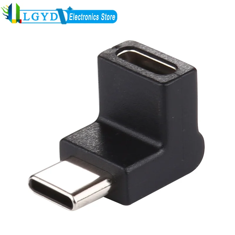 Mobile Phone Adapter Type-C Male to Type-C Female 90 Degree Elbow Head Aluminium Alloy Adapter