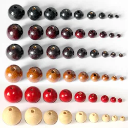 Madeira natural redonda 6mm 8mm 10mm 12mm 14mm 16mm 18mm 20mm grânulos soltos para diy artesanato jóias pulseira fazendo