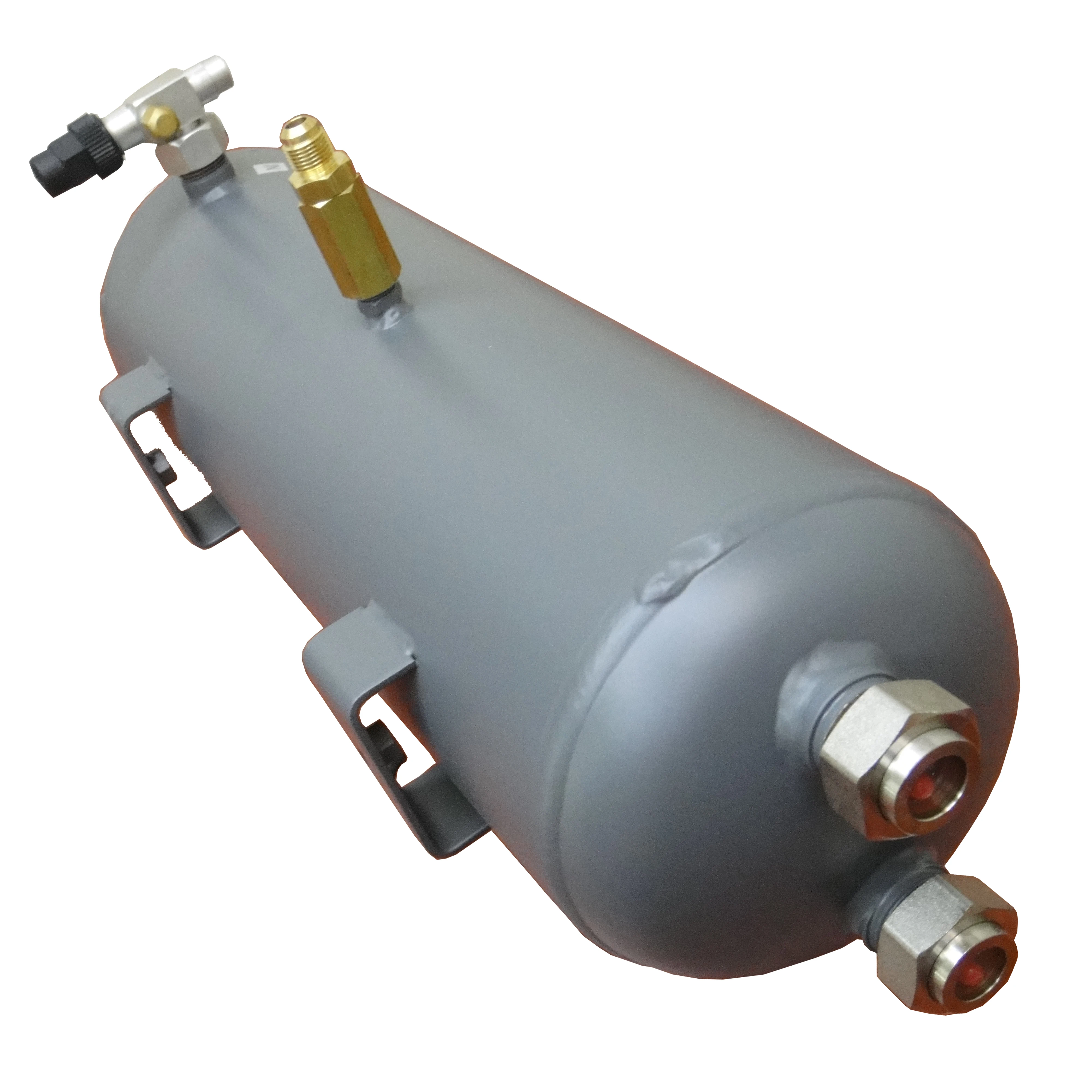 Horizontal Oil Reservoir is with rotalock valves and its purpose to facilitate easy oil fill and drain