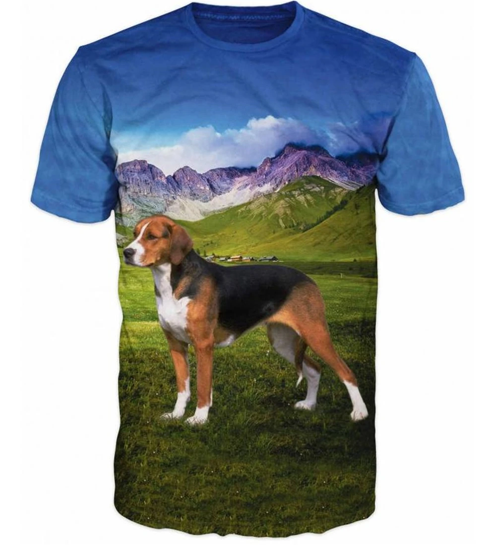 Zomer Mode Jacht Hond 3D Mannen T-shirt Harajuku Stijl Kinderen Dier Ronde Hals Shirt