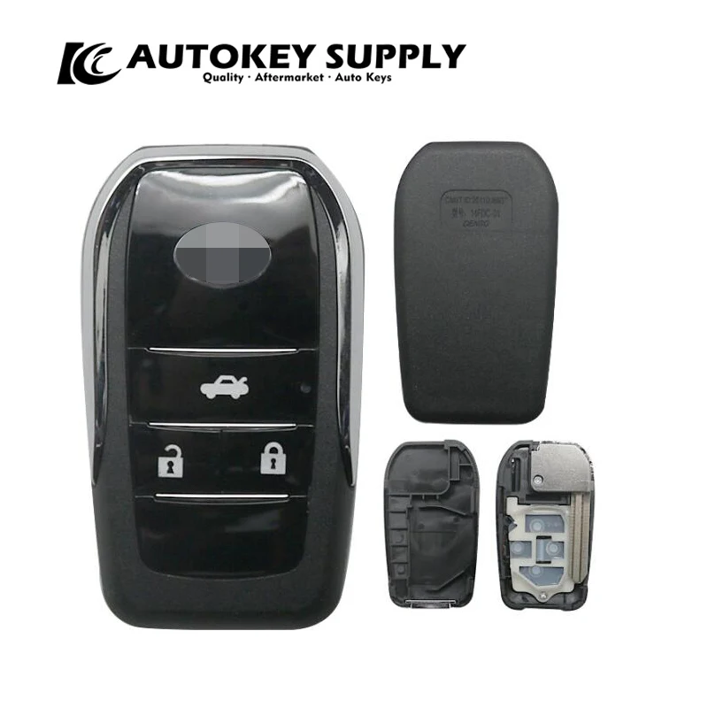 Autokeysupply AKTYF335 Guscio chiave pieghevole modificato con controllo adatto a 3 pulsanti (Toy47) per Toyota Corolla e Yaris