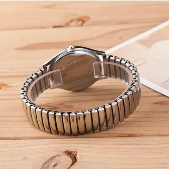 Relógio masculino e feminino com pulseira para expansão, relógio de quartzo para homens e mulheres, presente de dia dos namorados