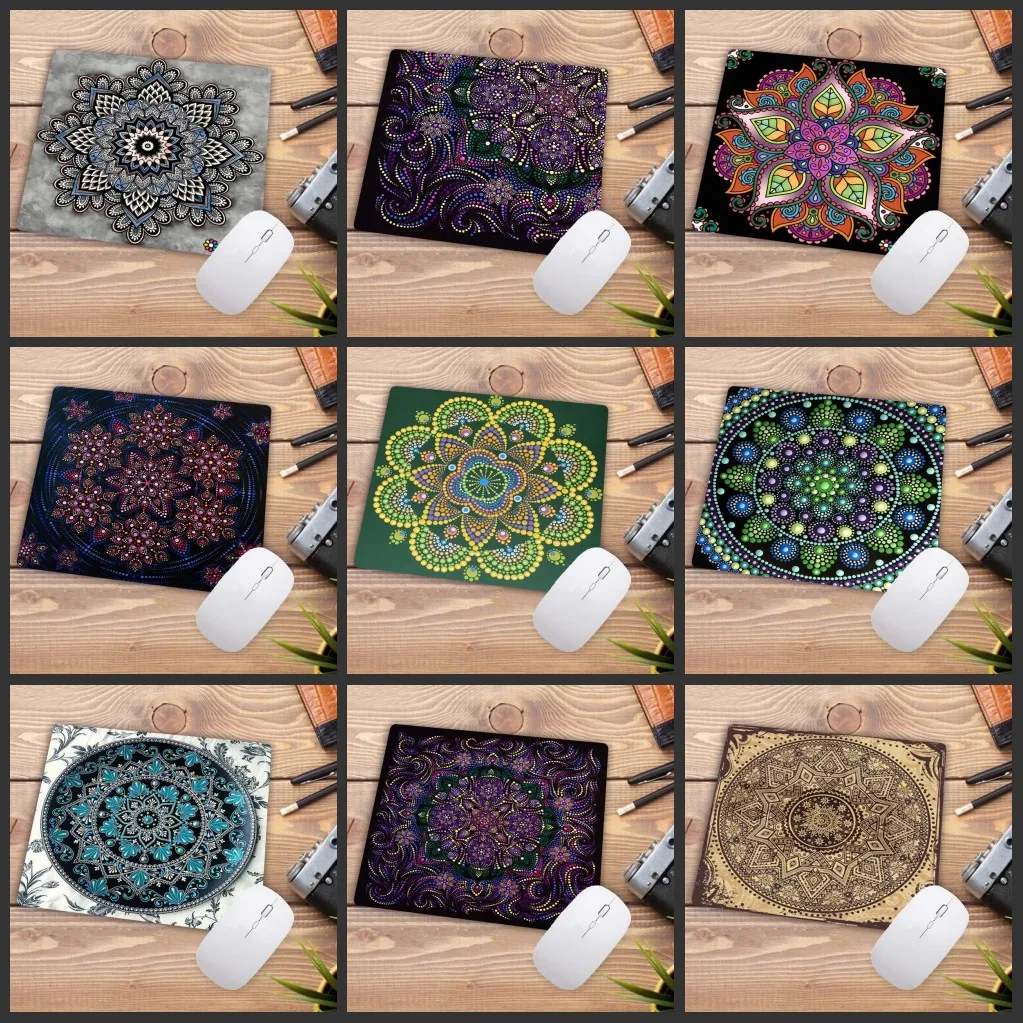 XGZ Beautiful Mandalas Pattern Rubber Mouse Mat Desktop Mats Notebook Gamer Mousepad Gamer Computer Gaming Art Mouse Pad 22X18CM