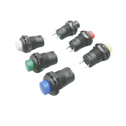 6pcs 12mm Lock Latching OFF- ON Push Button Switch Maintained Fixed Pushbutton Switches DS-428