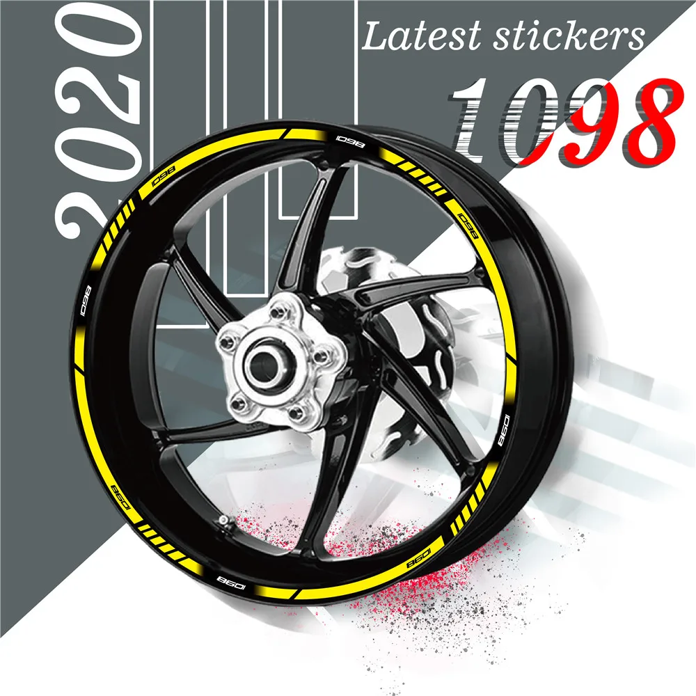 

New sale Motorcycle tyre Stickers inner wheel reflective decoration Rim Stripe Tape personality decals for DUCATI ducati 1098