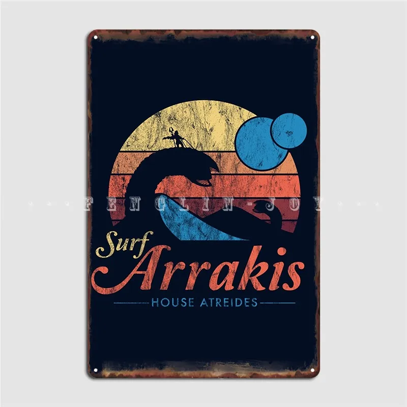 Visit Arrakis Vintage Distressed Surf Dunes Metal Sign Living Room Design Plaques Club Home Tin Sign Posters