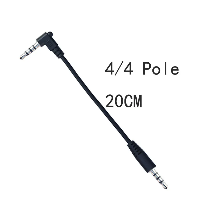 4 Pole Short 3.5mm AUX Male to Male 90 Degree Angled Stero Audio Cable For Car MP3/MP4   0.15m 0.2m 0.3m