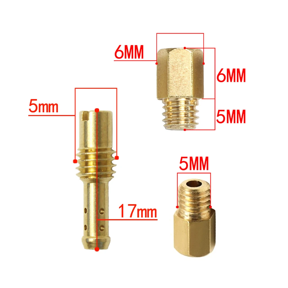 Mortorcycle 10 pçs / lote carburador de motocicleta hex tipo principal jatos de jato piloto ociosa para mikuni vm tm tmx ax100 dt125 y110 carburador