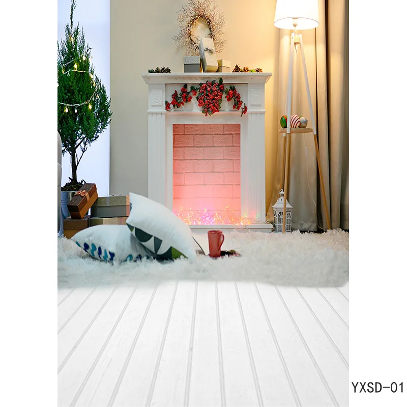 SHENGYONGBAO – arrière-plan pour photographie de noël, thème d'intérieur, arbre de noël, cheminée, arrière-plan pour photos d'enfants, 21712 YXSD-11