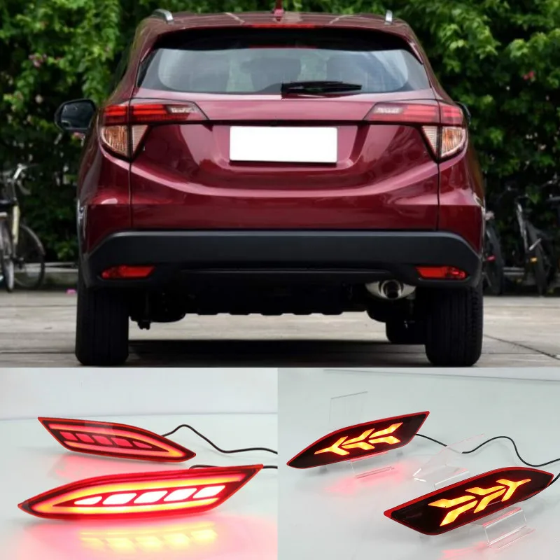 

Для Honda HR-V HRV Vezel 2015, 2016, 2017, 2018, многофункциональный светодиодный фонарь заднего бампера, задний противотуманный светильник, поворотный тормозной Свет