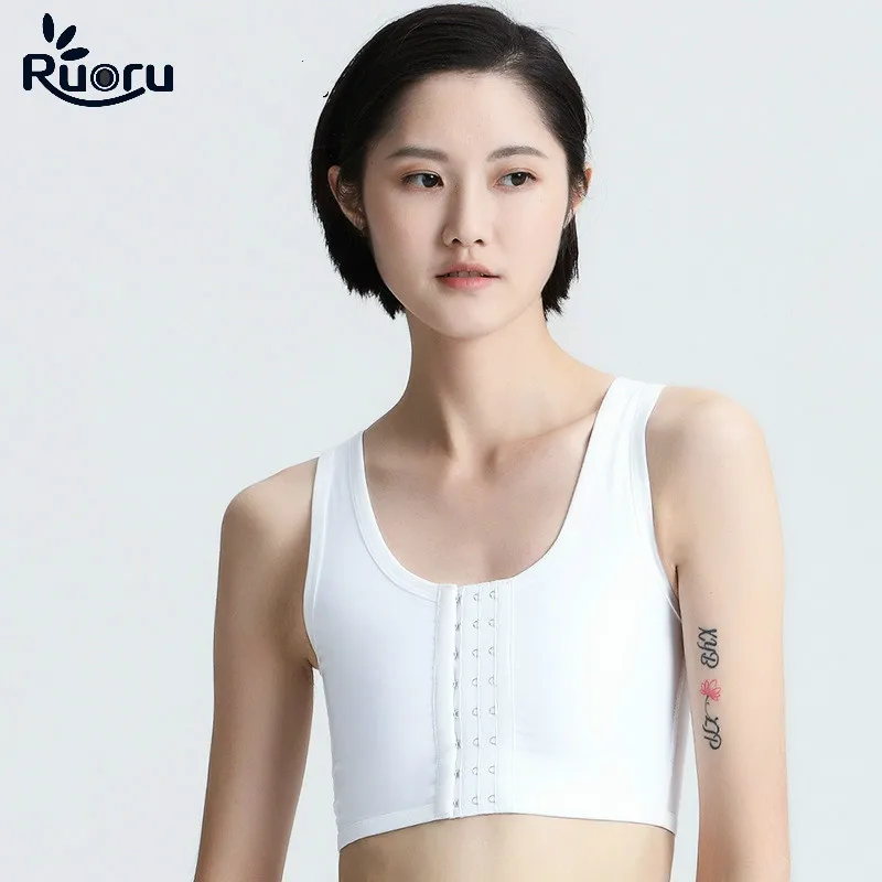 

Ruoru Breast Binder Vest Tomboy Lesbian Trans Slim Corset Bra Undershirt Flatten Chest Shapers Casual Comfort Short Tops