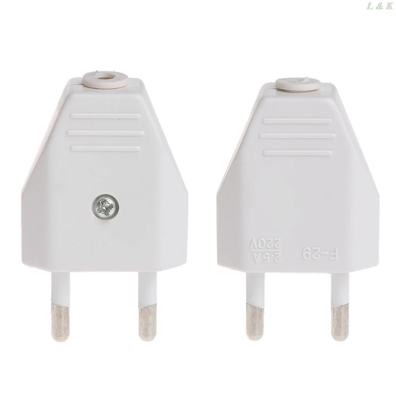 2 Pcs Nuovo Tipo di Tipo Tedesco di Alimentazione Standard Europeo 2 Spille Spine Cavi di Rete 2.5A 220V Contatto Elettrico L29K