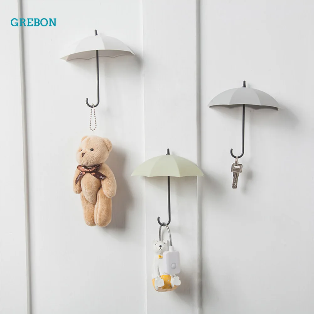 3 Pcs Umbrella Hook To The Bathroom Organizer Key Holder Wall Decor Wall Hook For Hanging Key Wall Hanger For Home And Kitchen