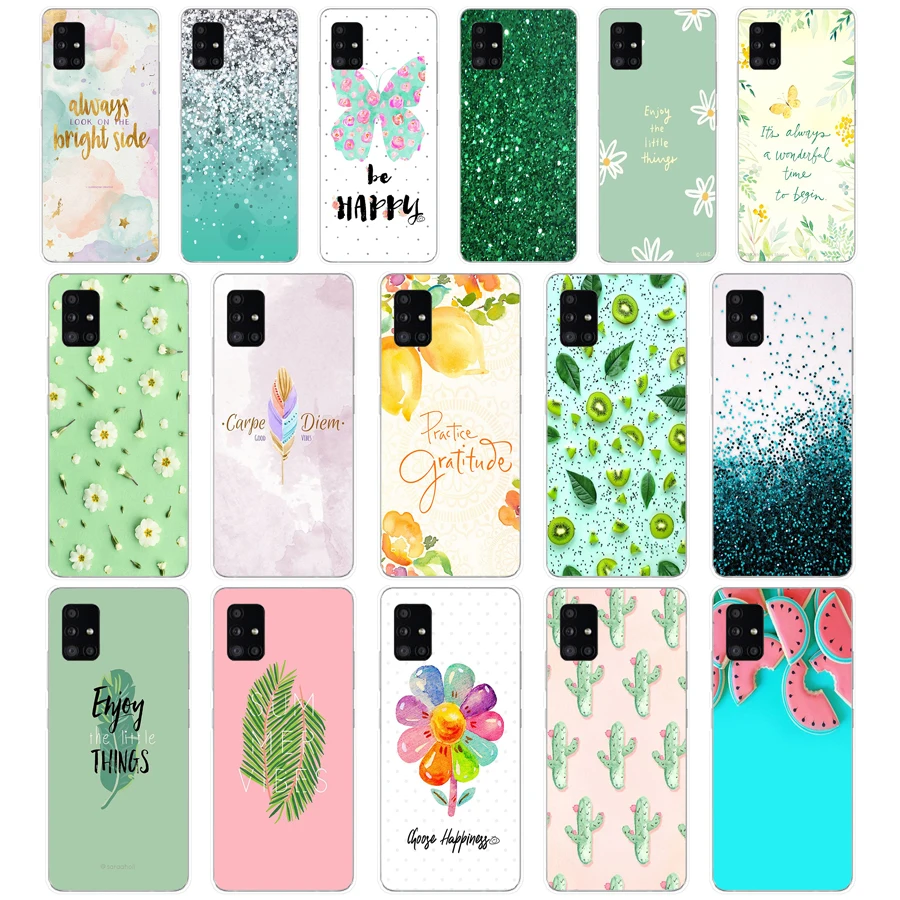 321FG Beautiful Emerald Green glitter Soft Silicone Tpu Cover Case for Samsung Galaxy A20 A20E A20S A40 A31 A41 A51 A71 case