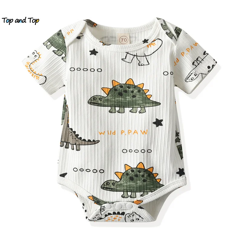 

2021 Unisex Baby Boys Girls Short Sleeve Cotton Rompers Newborn Casual Cartoon Pattern Bodysuits Infant Jumpsuits Ropa Bebe