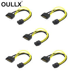 5pcs 20CM SATA to 6pin Graphics Card Power Cable SATA 15pin to 6pin PCIe PCI-e PCI Express Adapter Power Supply for Miner Mining