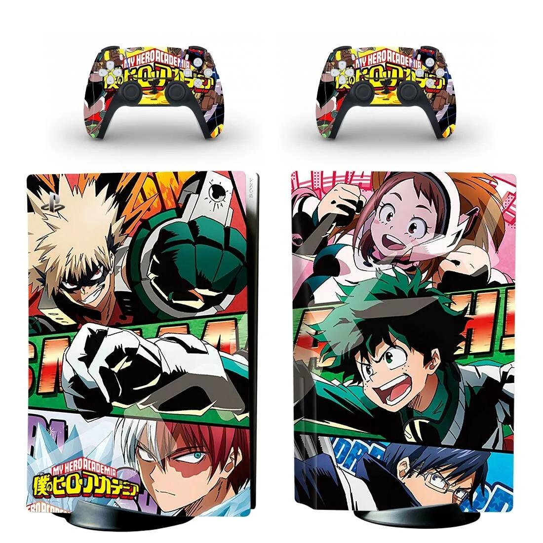 My Hero Academia PS5 Standard Disc Skin Sticker Decal Cover for PlayStation 5 Console and 2 Controllers PS5 Disk Skin Vinyl