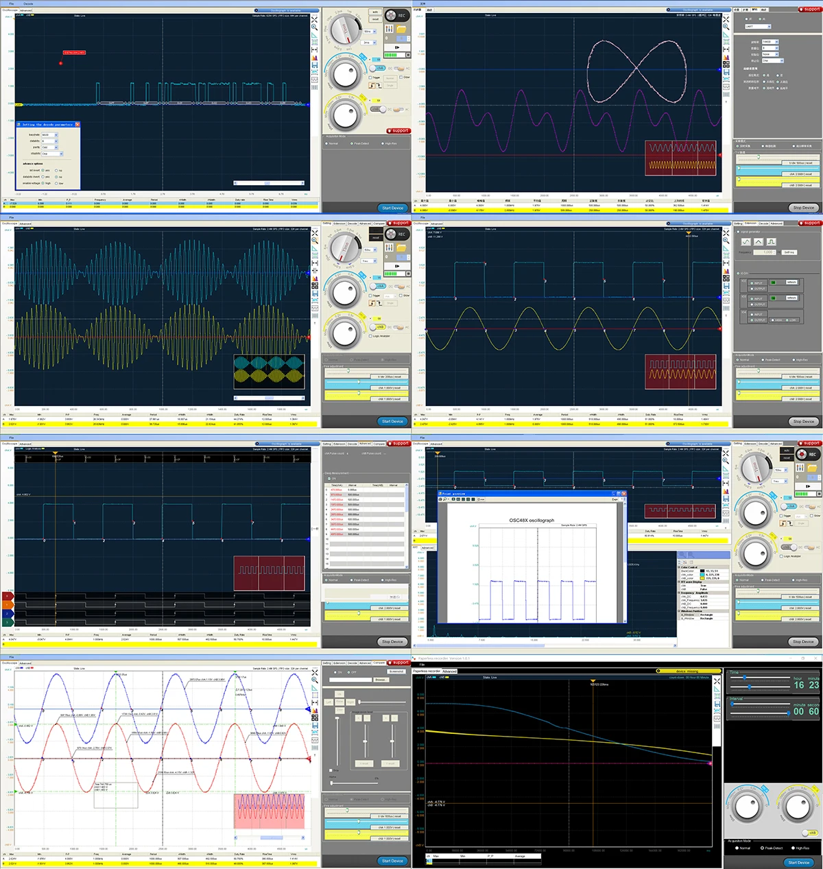 LOTO USB/PC Oscilloscope OSC482M（Android+Windows),50MS/s Sampling Rate,20MHz Bandwidth, for automobile, student, engineer