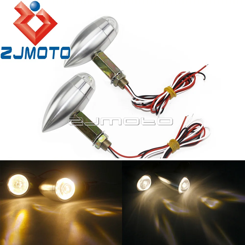 Clignotants LED personnalisés 2 en 1 pour motos, en aluminium, pour Harley, Honda, Yamaha, Suzuki, Chopper, Bobber