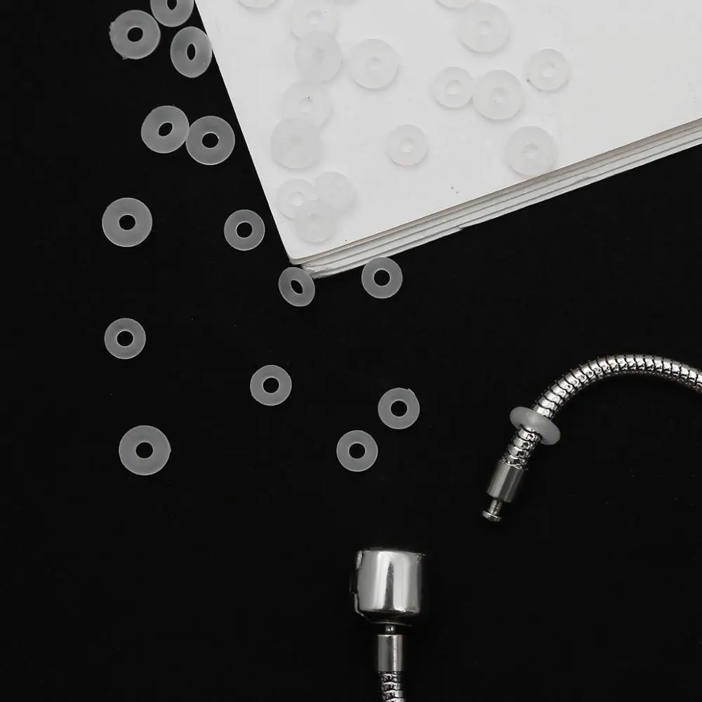 الأبيض المطاط كليب Charms سدادة السلامة حبة يناسب الأصلي غرامة أساور Charm