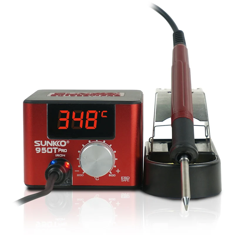 

SUNKKO 75W Mini Electric Soldering Iron Adjustable Temperature Portable 950T Soldering Stations Digital Display T12 Welding Tool