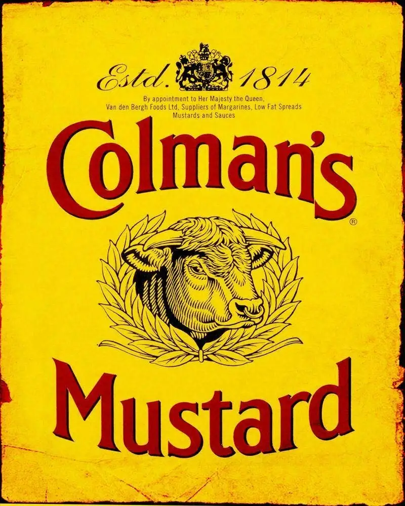 Colmans Mustard Vintage Art Reprint Metal Retro Sign Vintage Sign tin Retro Wall Home Bar Pub Vintage Cafe Decor, 8x12 Inch