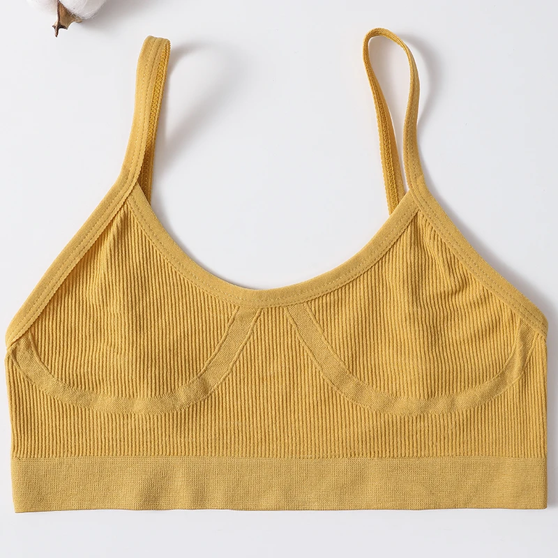 Seamless Womens Bralette Ribbed U Back Wireless Tube Bra front profile
