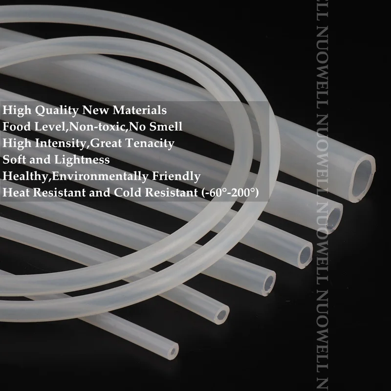 100cm I.D 2~7mm Food Grade Clear Transparent Silicone Hose Heat Resistant Flexible Silicone Tube Aquarium Elastic Aeration Hose