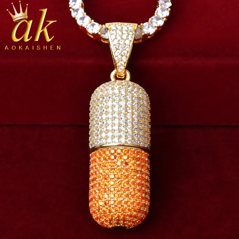 Colorful Pil Bottle shape Pendant Free Rope Chain Gold Color Cubic Zircon Hip Chain Jewelry