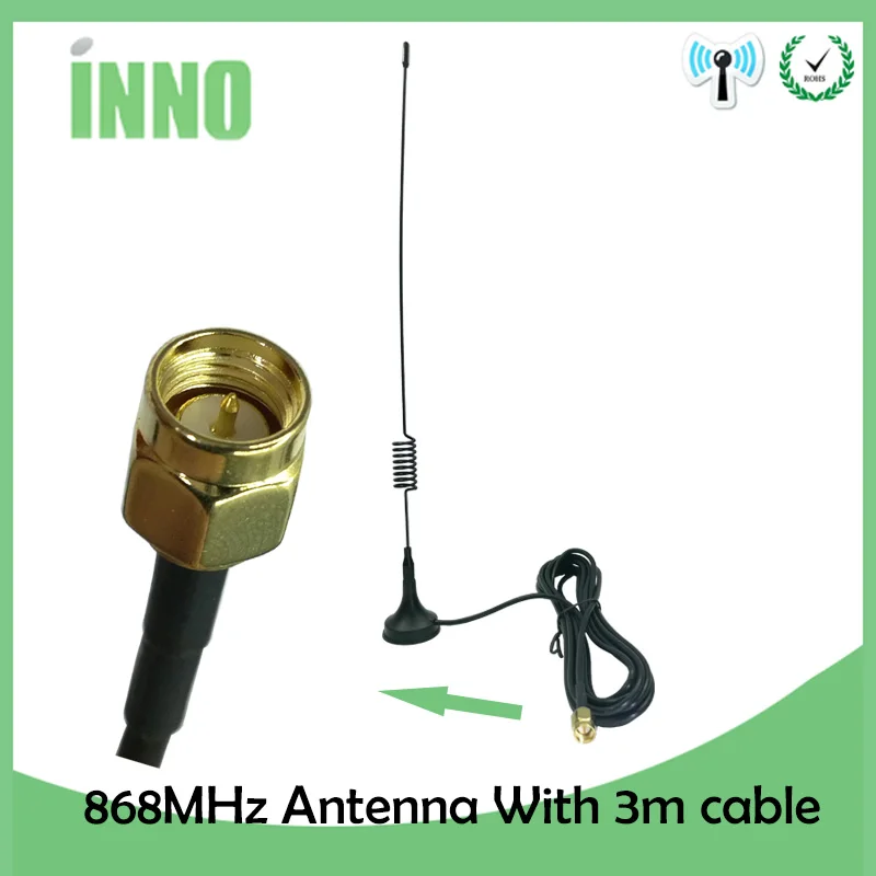 Eoth 868Mhz Antenna 900-1800 Mhz GSM 3G 5dbi SMA Male IOT 300cm Cable 868 915 mhz antena Sucker Antenne base magnetic antennas