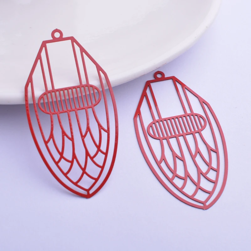 30 Stück AB6266 26*50mm Filigrane Ausgehöhlte Anhänger DIY Ohrring Anhänger Hängender Schmuck Dekoration – Detail 5