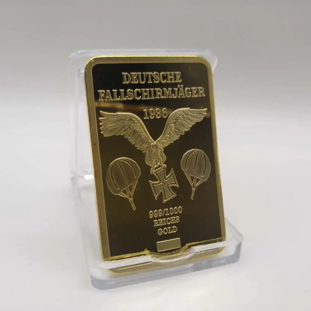 German Gold Bullion Bar Deutsche Reichsbank 1 OZ Eagle Cross Souvenir Badges Coins