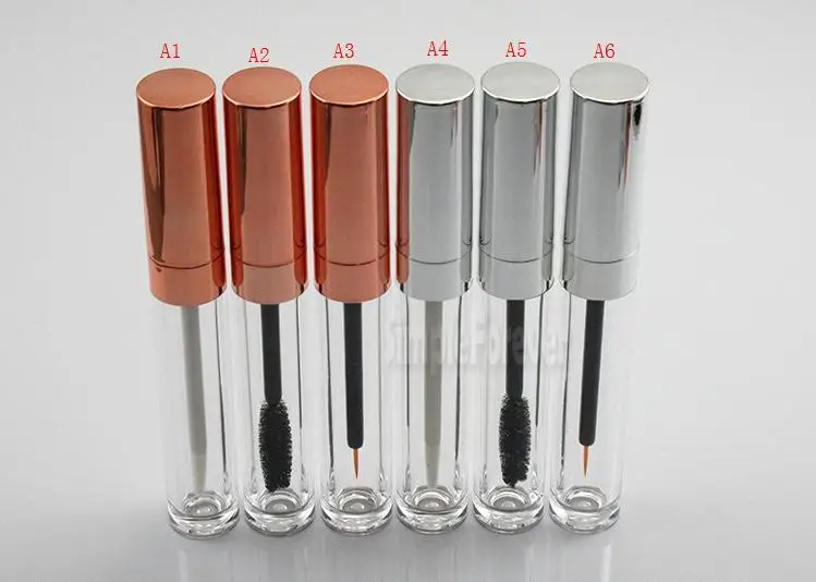 

6ml Lip Gloss Tubes,Rose Gold Silver Cap,Mascara Tube,Empty DIY Eyeliner Tube Cosmetic Container