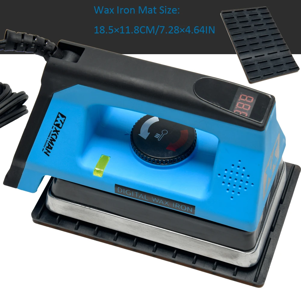 XCMAN Ski Snowboard Digital Waxing Iron 110V 800W Precise Controlling Temperature with a Wax Iron Mat