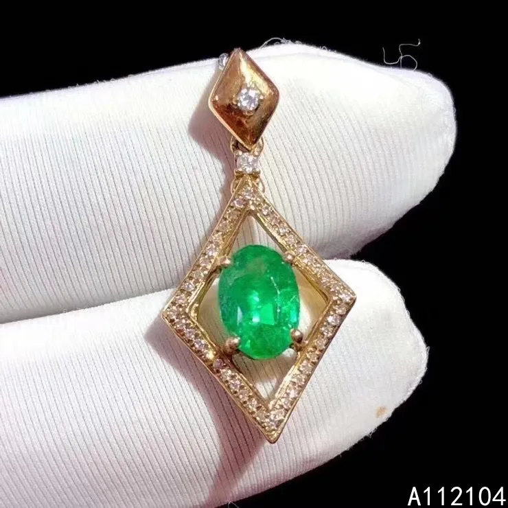 

KJJEAXCMY fine jewelry 925 pure silver inlaid natural emerald women elegant exquisite OL style gem Pendant Necklace support dete