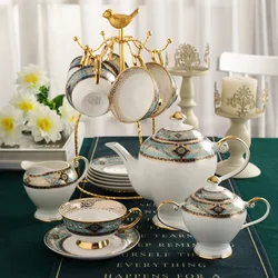 Gold Painted Bone China Coffee Set Porcelain Tea Set Ceramic Pot Sugar Bowl Creamer Teapot Milk Jug Cafe Cup Mug Coffeeware