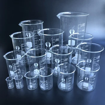 1 set Laboratory Glass Beaker Borosilicate 3.3 Labotatory Measuring Glass kitchen Cup